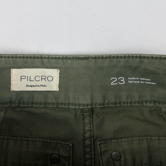 Anthropologie Pilcro The Wanderer Pants Green Utility Cargo Pants Size 23 EUC - Picture 7 of 16